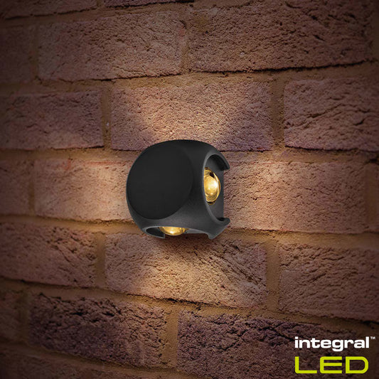 Crosscube 4-Way Outdoor Wall Light, 2 Pack