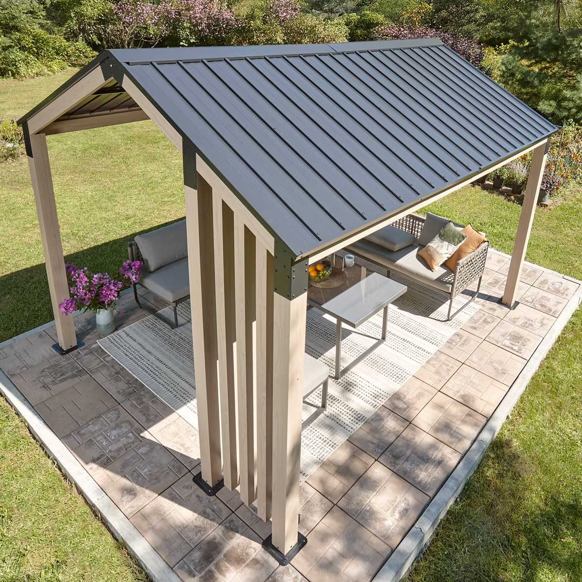Lito 10Ft X 12Ft (3M X 3.6M) Aluminium Gazebo with Galvanised Steel Roof