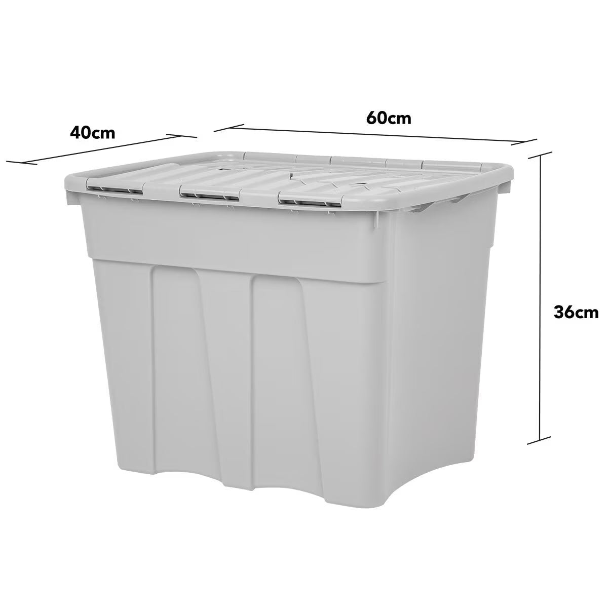 80 Litre Grey Croc Box & Lid - 2 Pack
