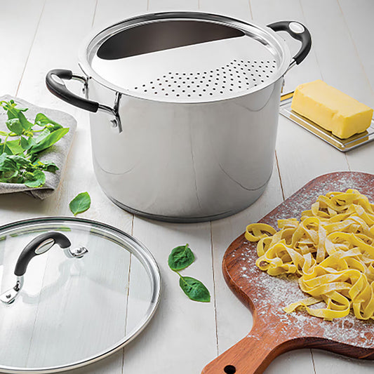 Stainless Steel Stockpot & Drainer, 24Cm / 7.8L