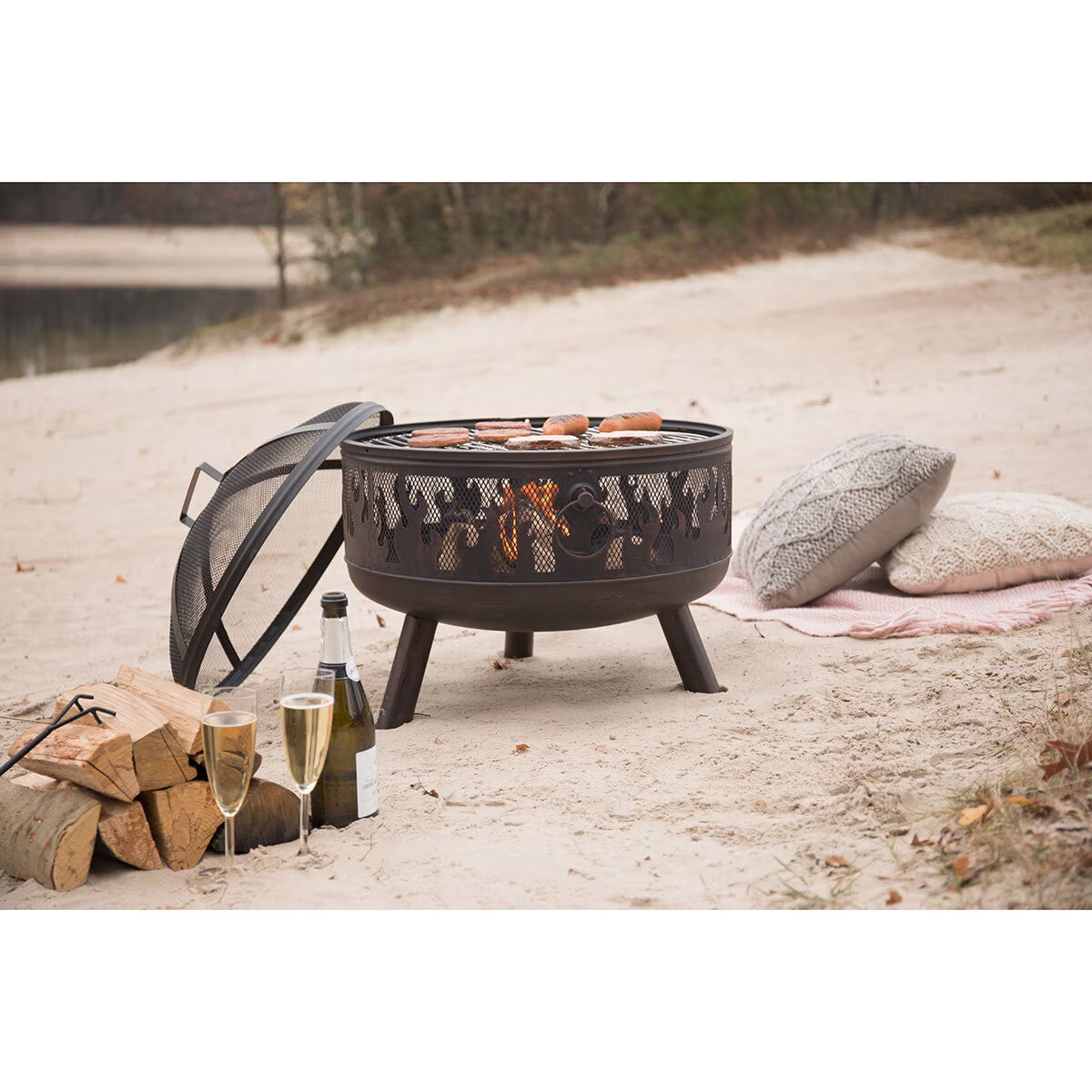 Blazer Wood Burning Fire Pit + BBQ Grill