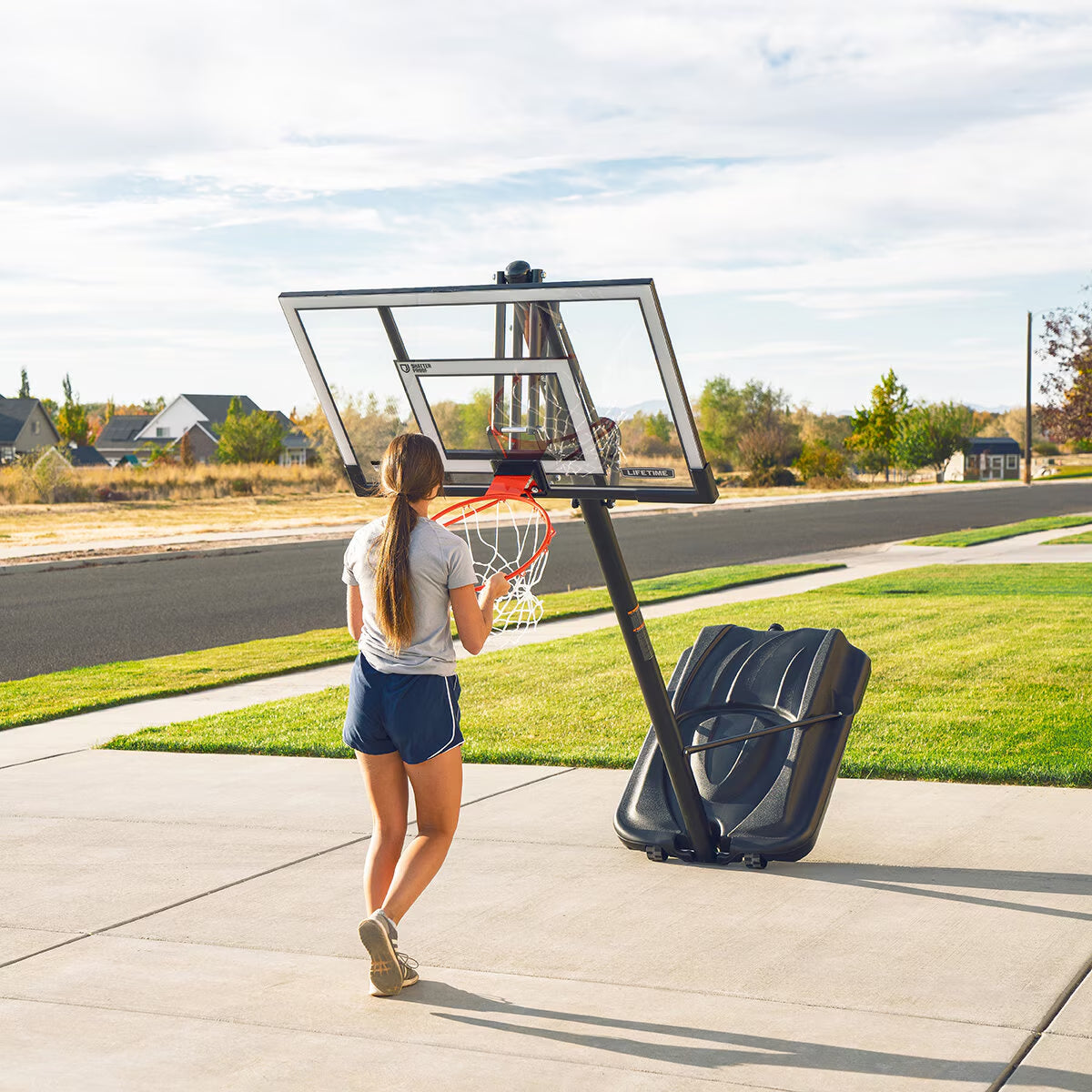 52 Inch (132Cm) Power Lift XI Portable Basketball Hoop System
