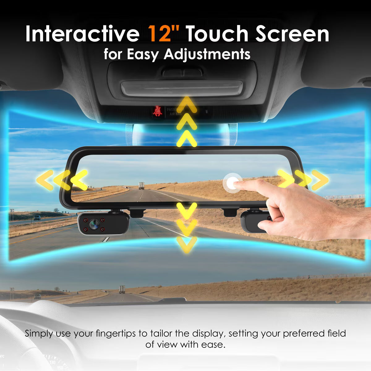 M4 4-Channel 12” Touch Screen Mirror Dash Cam