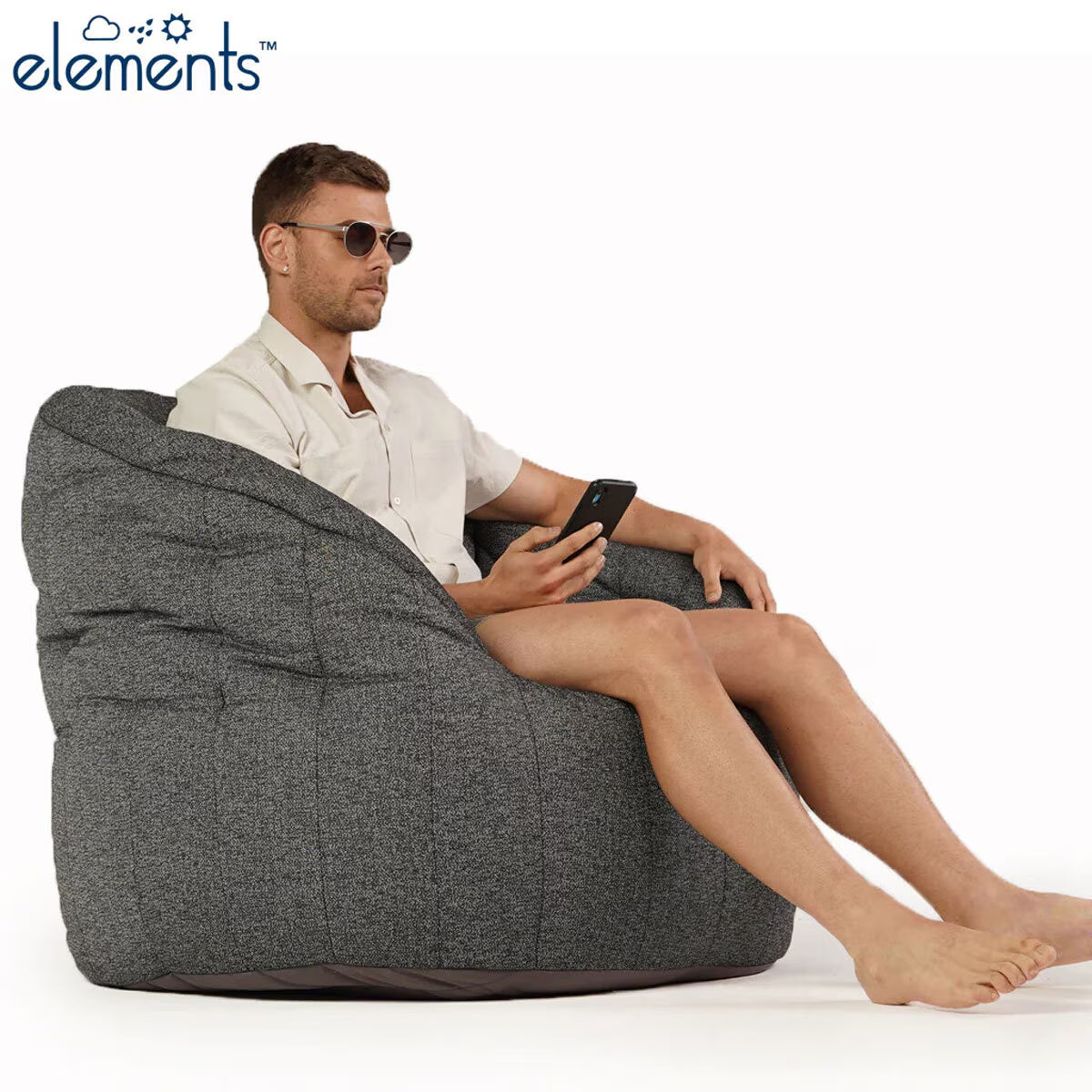 Butterfly Lounger Chair Outdoor Bean Bag in Dark Grey