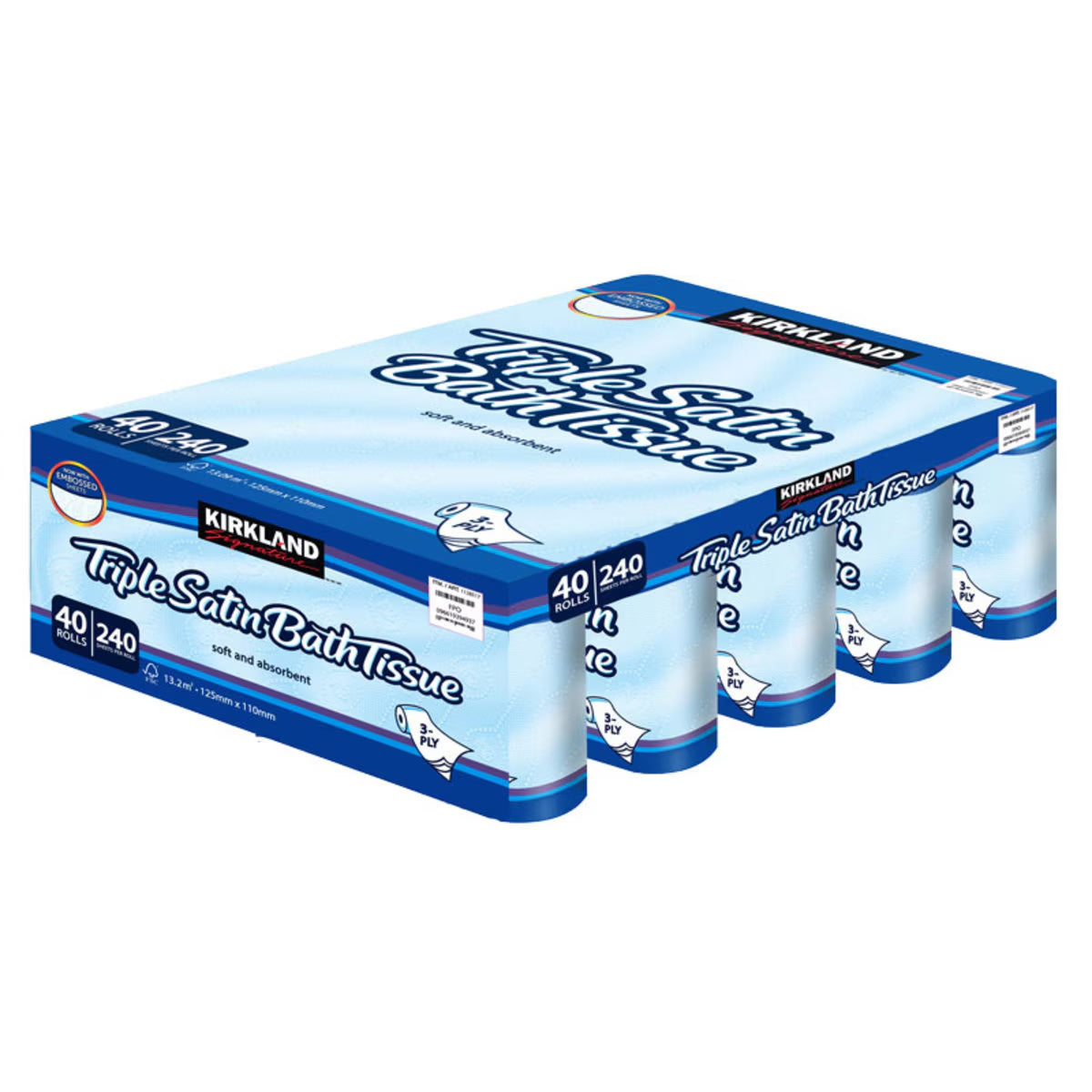 Triple Satin 3-Ply Toilet Tissue, 40 Rolls